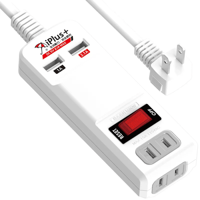 iPlus+保護傘 USB智慧充電 延長線 (1切2座USB*2) PU-2121UH