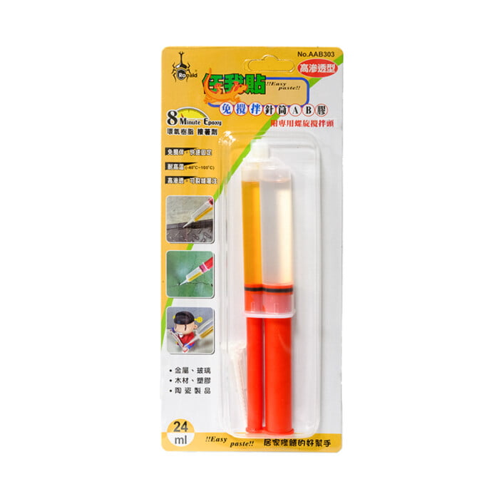 任我貼 針筒型 免攪拌AB膠 24ml 8分鐘